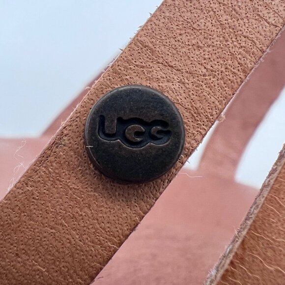 UGG Mattie Wedge Heeled Platform Sandals Womens Size 10 Slip On Leather & Braid - Picture 14 of 15